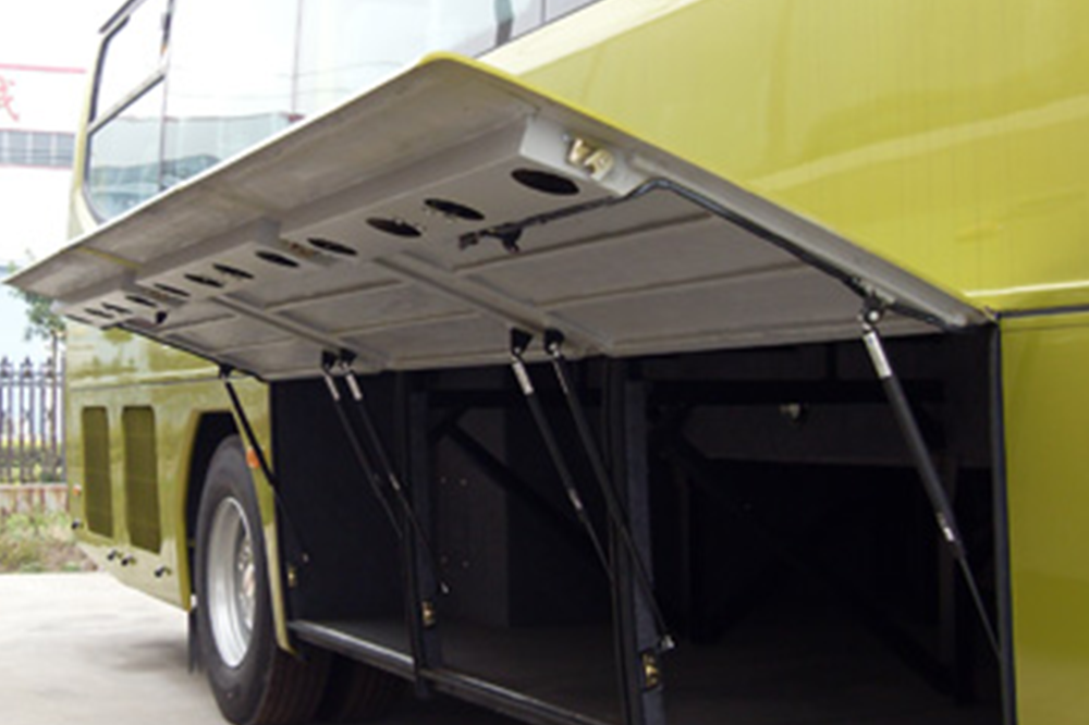 Bus luggage compartment gas spring